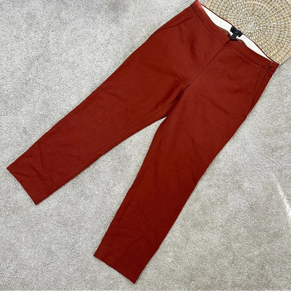 J. Crew Martie Wool Blend Pants Trouser Slim Fit Cropped in Copper Size 6 - Image 4