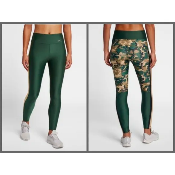 💕NIKE💕 Green Camouflage DRI-FIT Training Legging Medium M NWT - Image 2