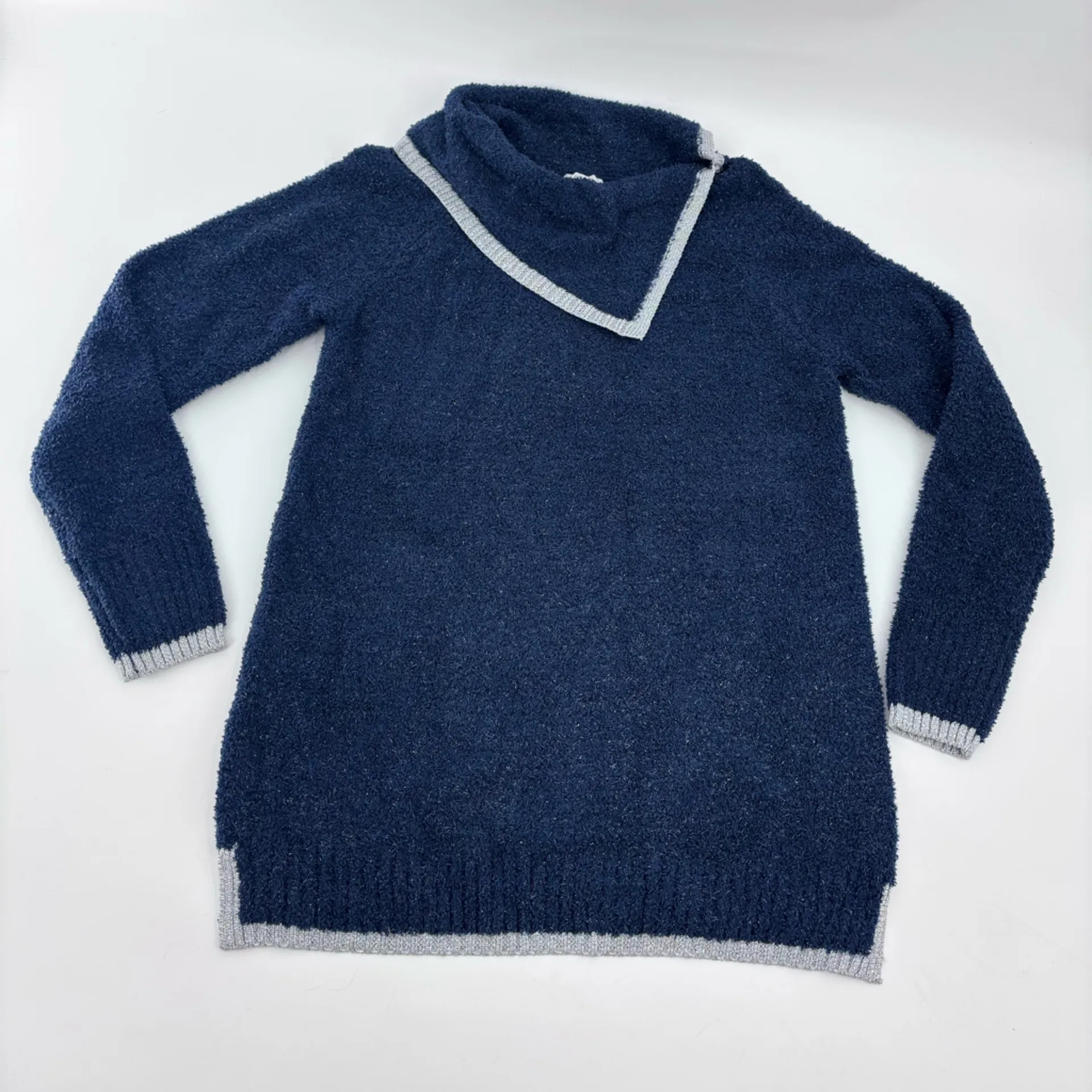 Navy Blue Sweater with Gray Trim - Image 2