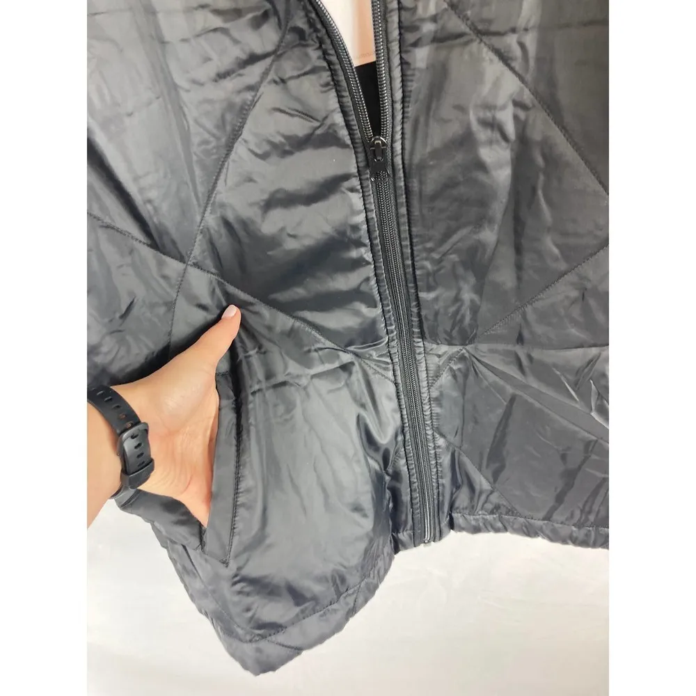 New Socialite S/M Small Medium Solid Black Quilted Oversized Puffer Vest Jacket - Image 5