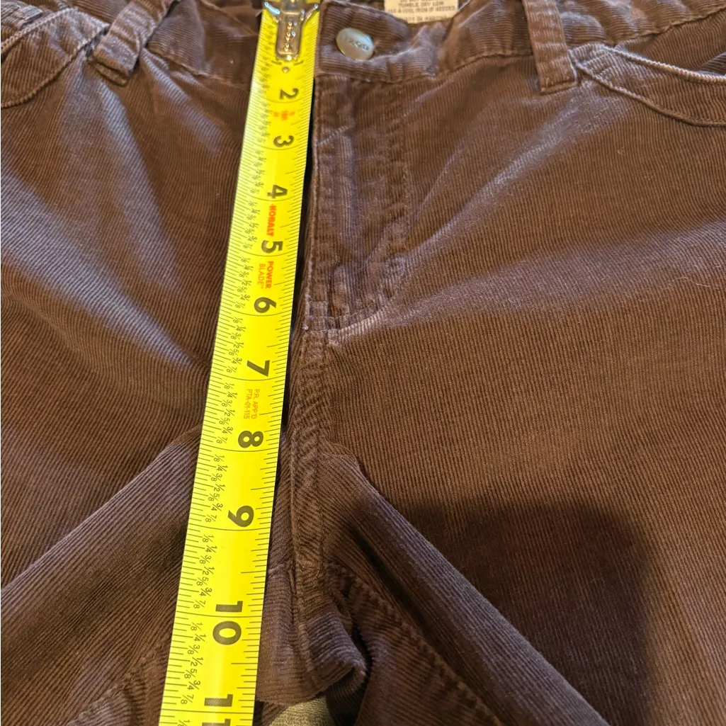 Izod Women's Brown Straight Leg Corduroy Pants Mid-Rise Stretch Casual Classic 8 - Image 9