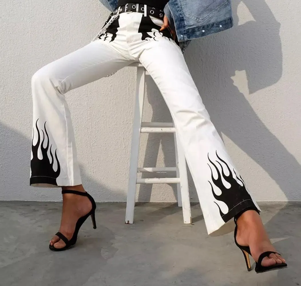 i.am.gia Black And White Flame Pants - Image 7