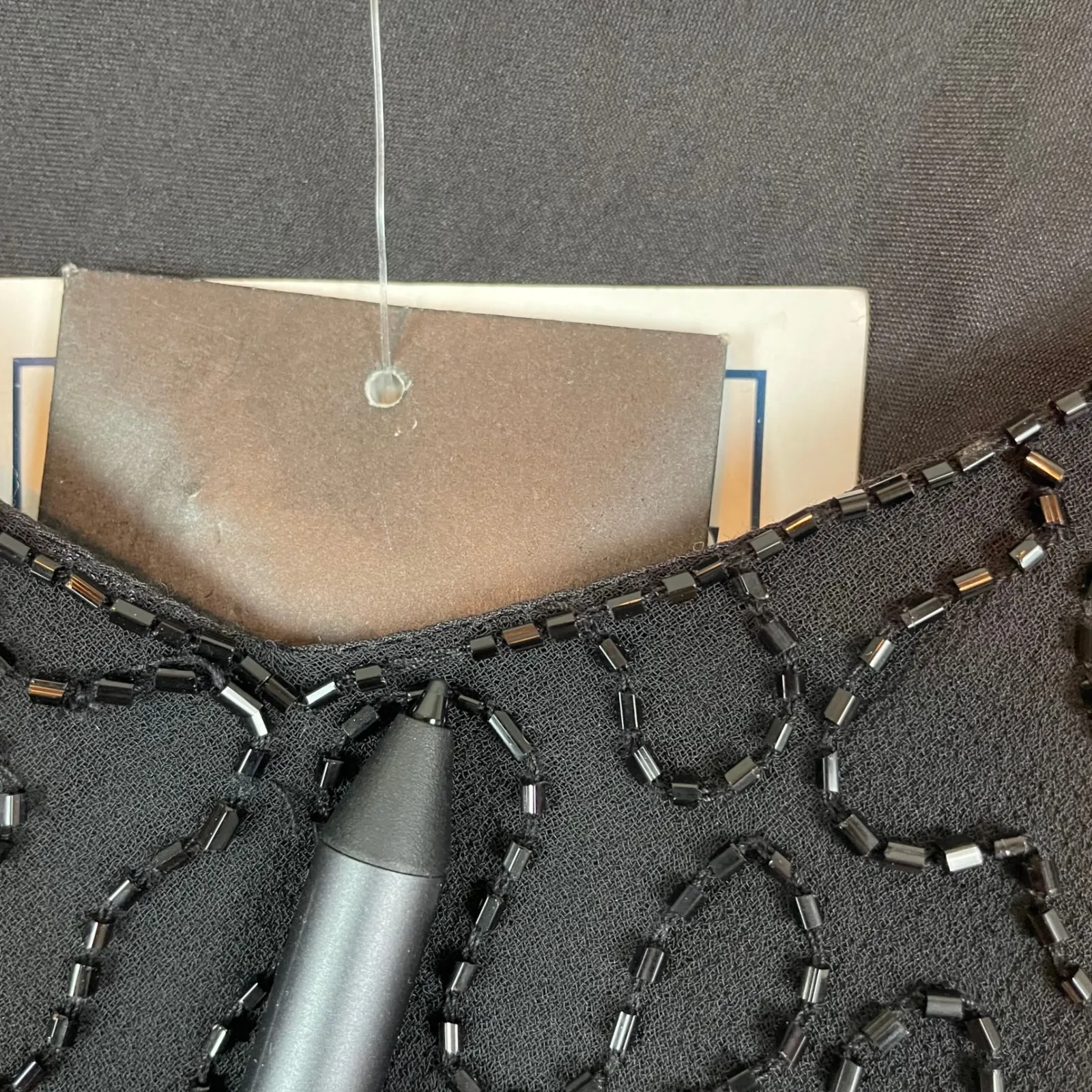 NOS VTG Jessica London Black Fully Beaded Sheer Sleeve‎ Cocktail Party Dress 16W - Image 10