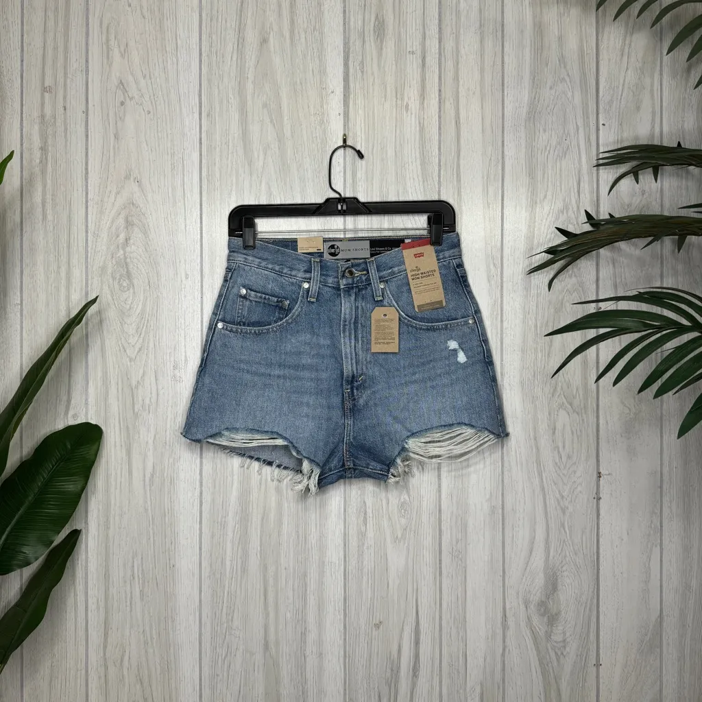 NWT Levi’s SilverTab Distressed High Rise Mom Shorts size 27 NEW - Image 2