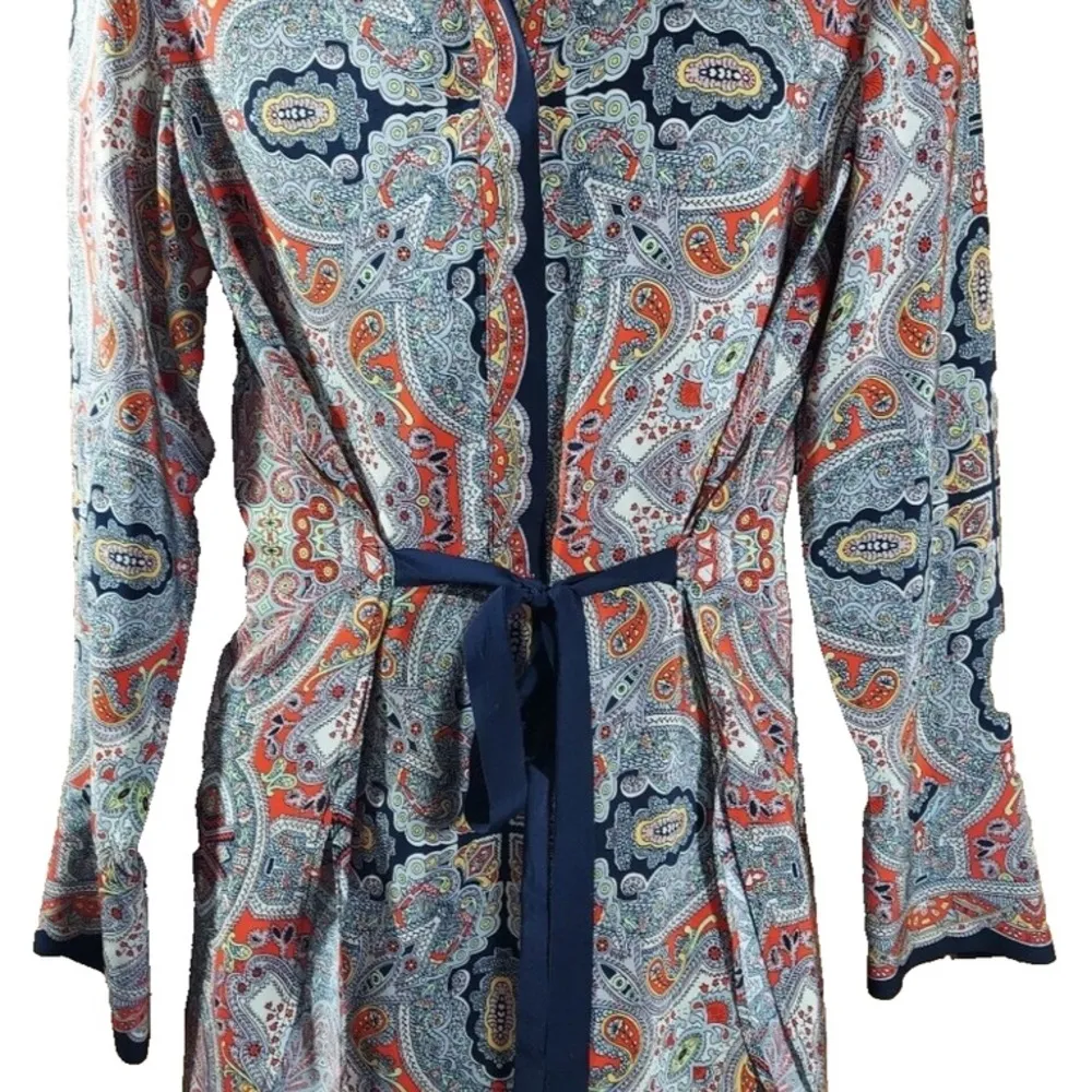 Theory Marseille Premont Paisley Tieback 100% Silk Tunic - Image 14