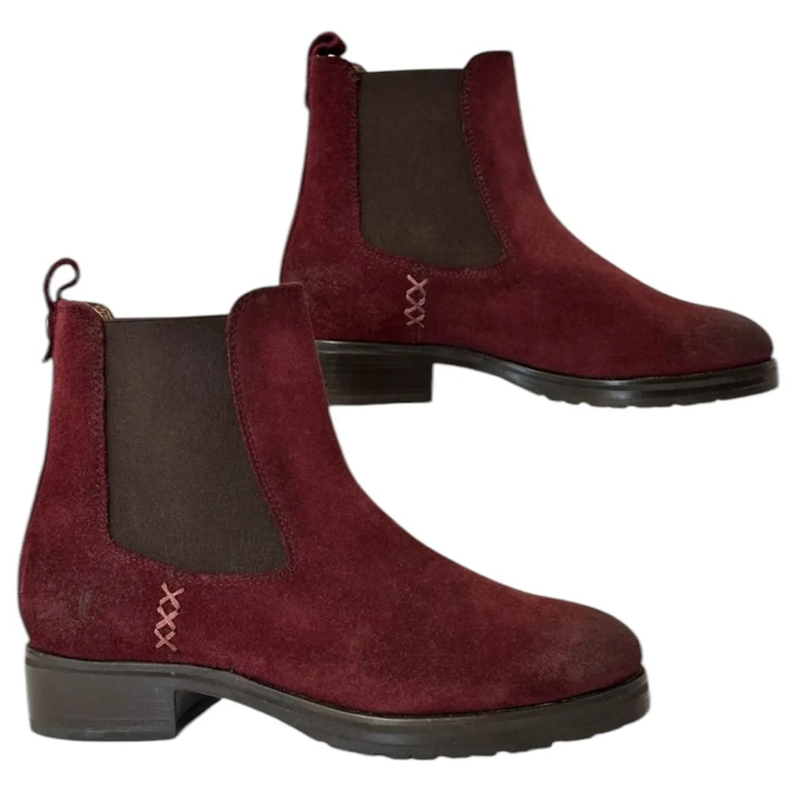 Frye Womens Melissa Chelsea Pull On Ankle Suede Burgundy Chelsea Boot Size 6 NEW - Image 10