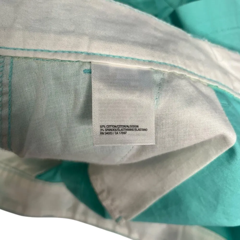 New Old Navy Shorts Womens 6 Green Stretch Mid Rise Chino 3 Inch Classic Beach - Image 11