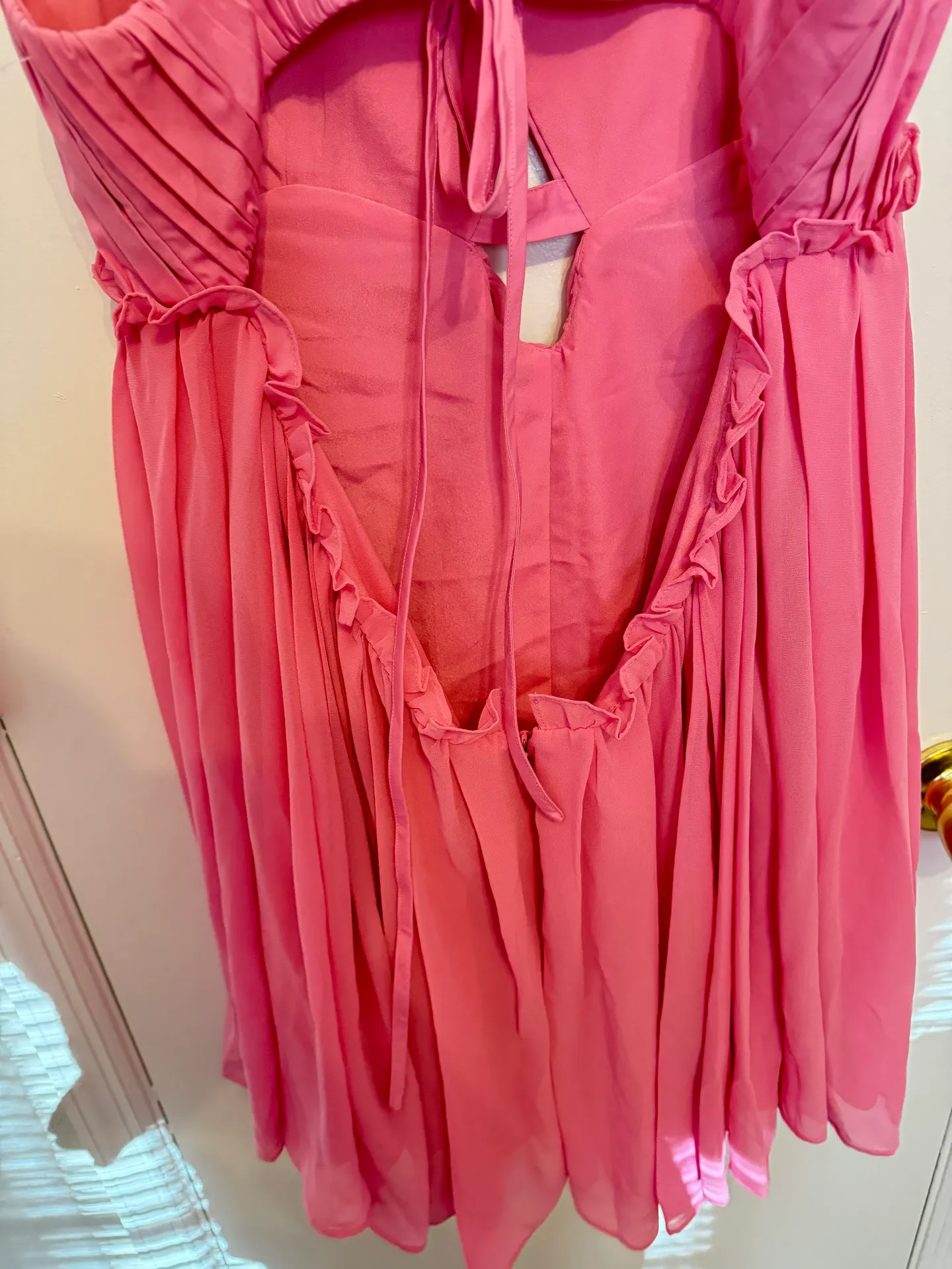 DESIGN baby doll ruched bust mini dress in pink Size 10 - Image 9