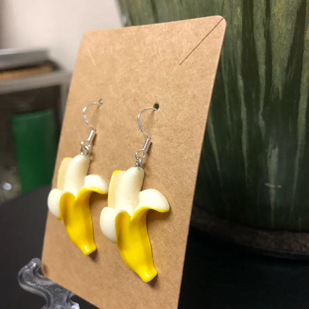 Banana Earrings Yellow - Image 3
