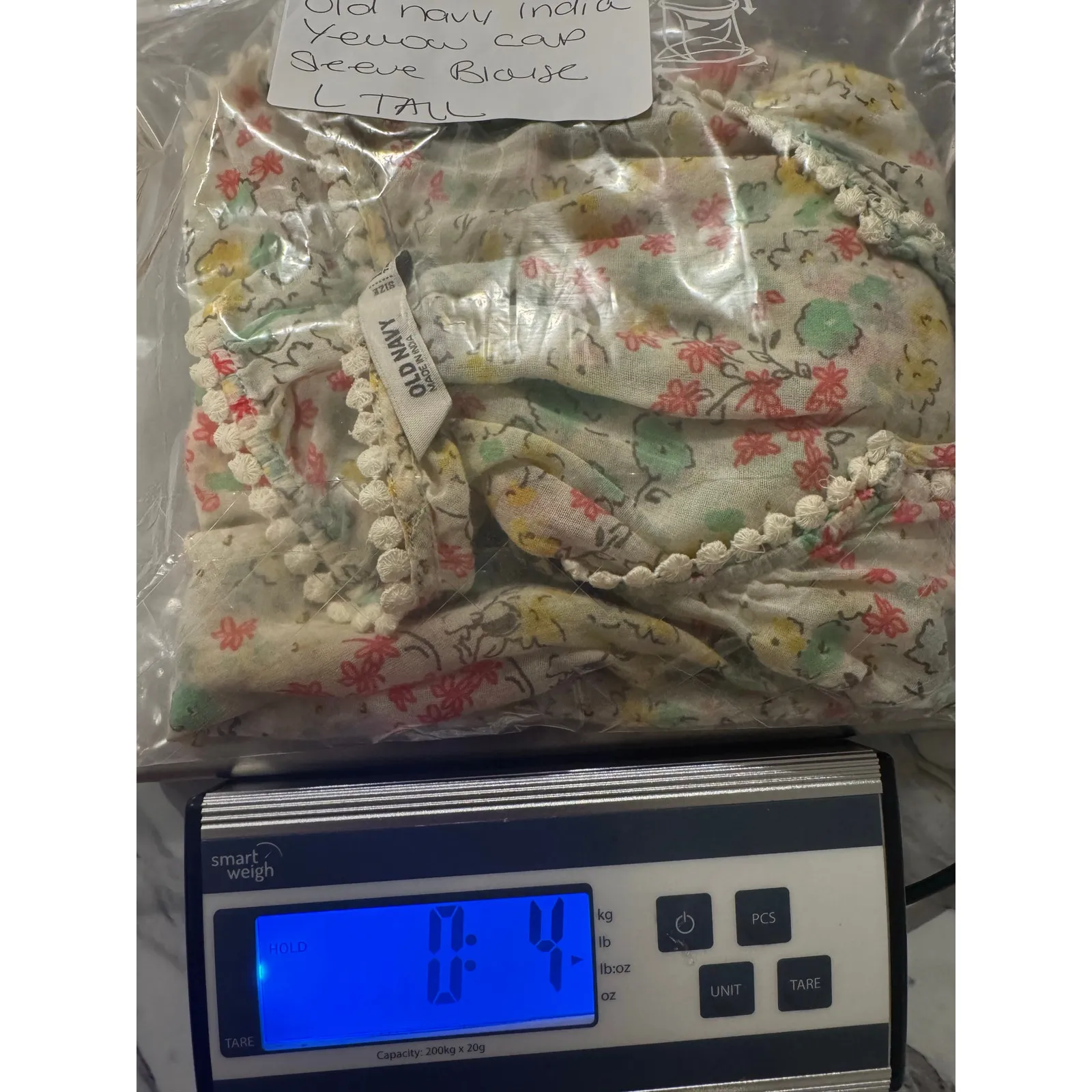 Old Navy Floral Boho Peasant Top Women’s L Tall Sheer Cap Sleeve cottagecore - Image 7