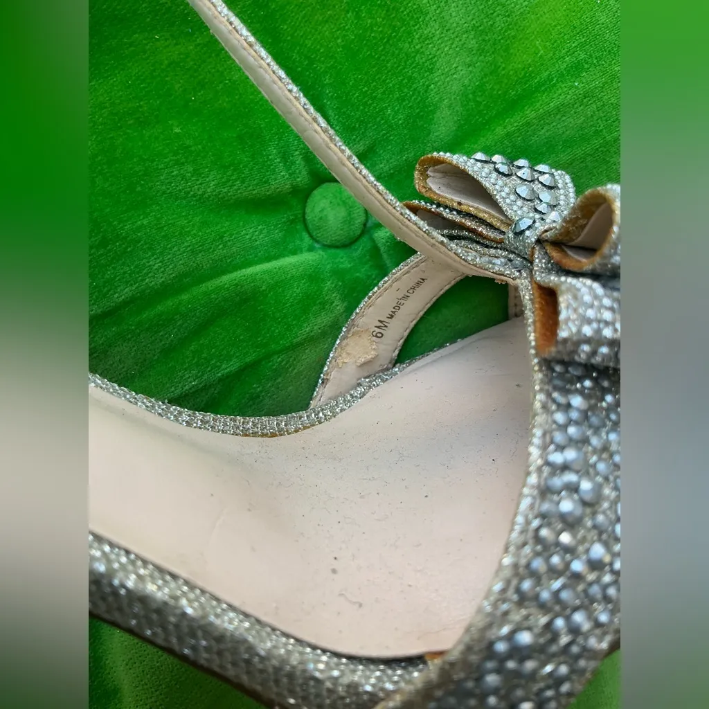 Dressy embelished sandals 🌟🌟🌟 Silver Size 6 - Image 11