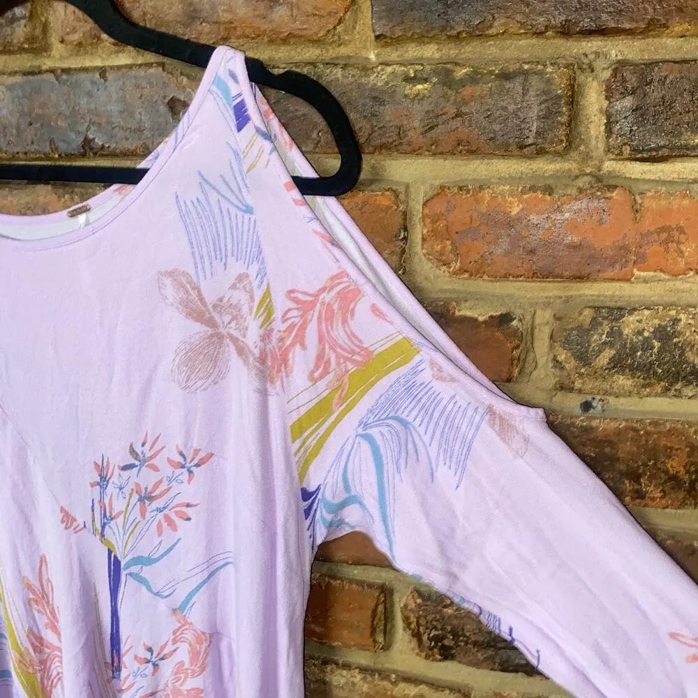 Free People Lavender Lilac Purple Floral Clear Skies Tunic Mini Dress Size Small - Image 5