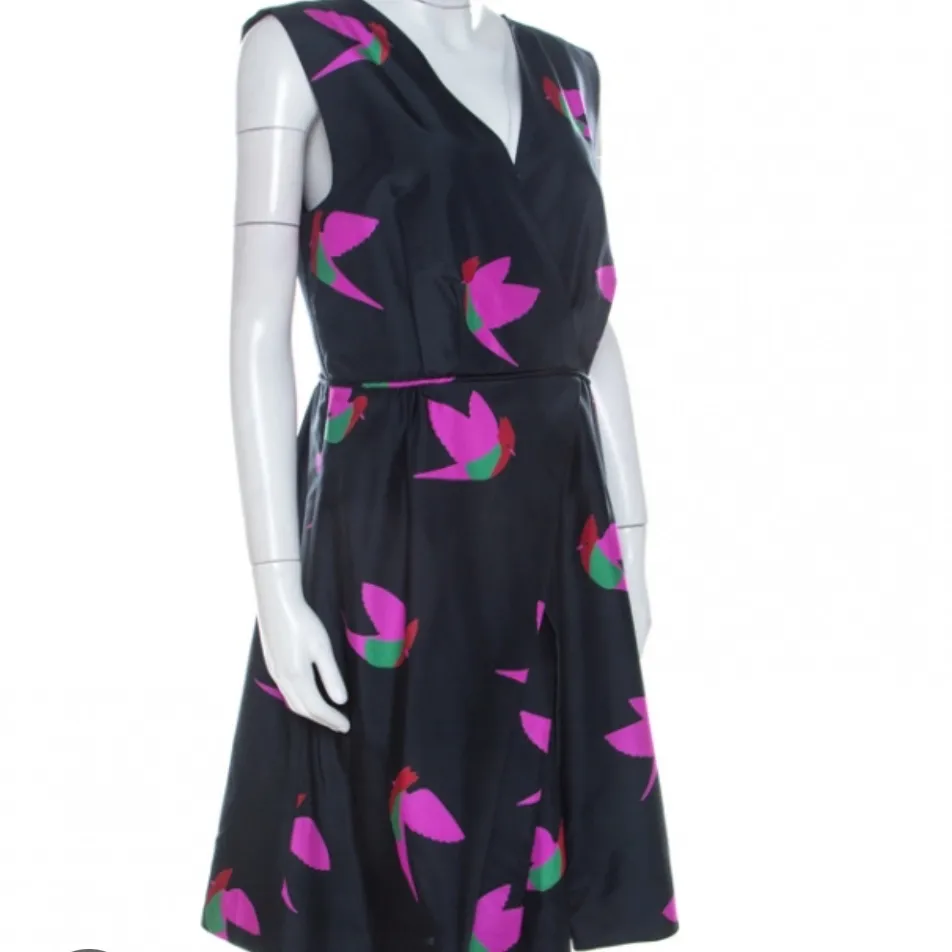Marc By Marc Jacobs Bird Dress Navy Silk Has Pockets Luxury Designer Fashion - Image 3