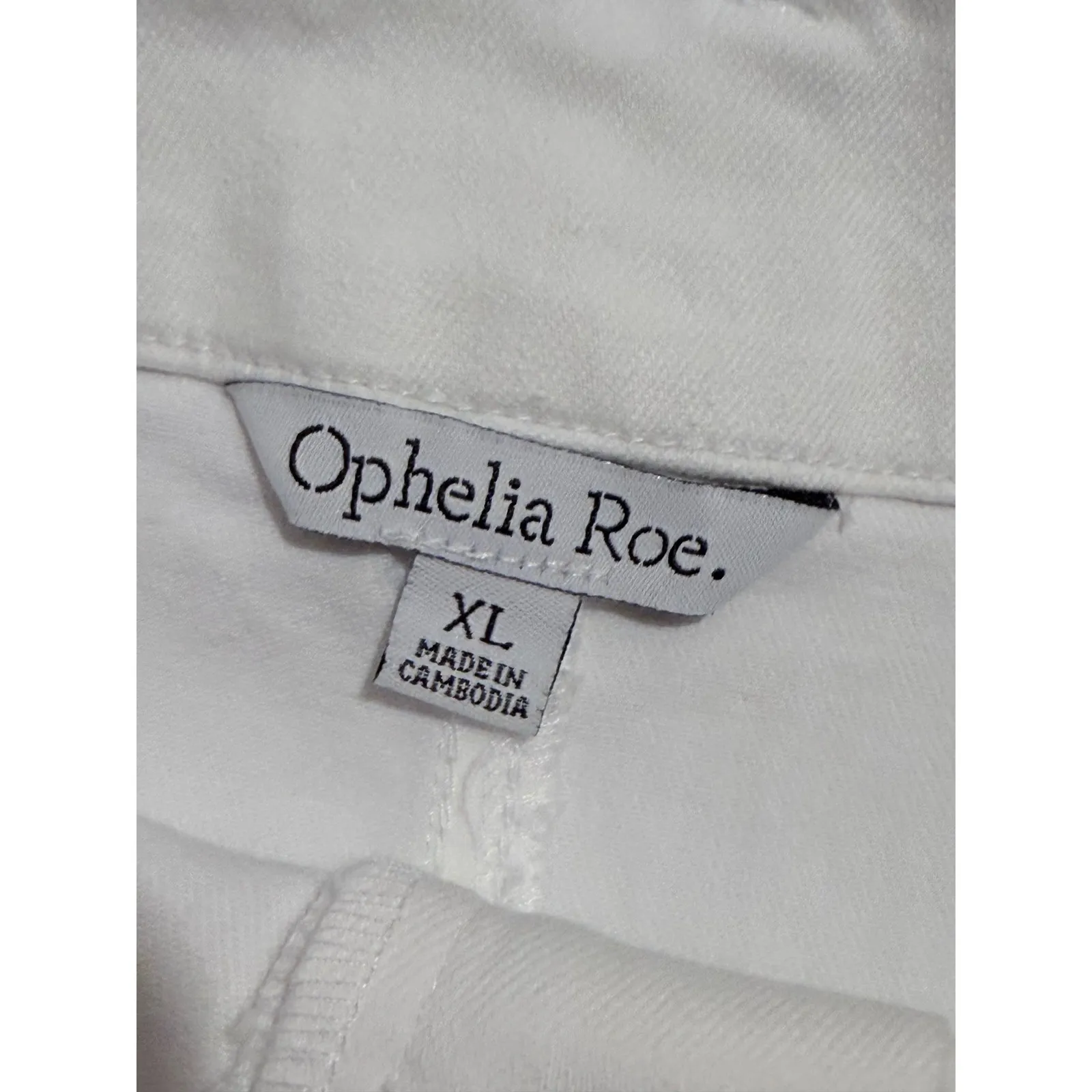 Ophelia Roe White Denim Pencil Skirt XL Midi Length Career Casual Stretch NEW - Image 2