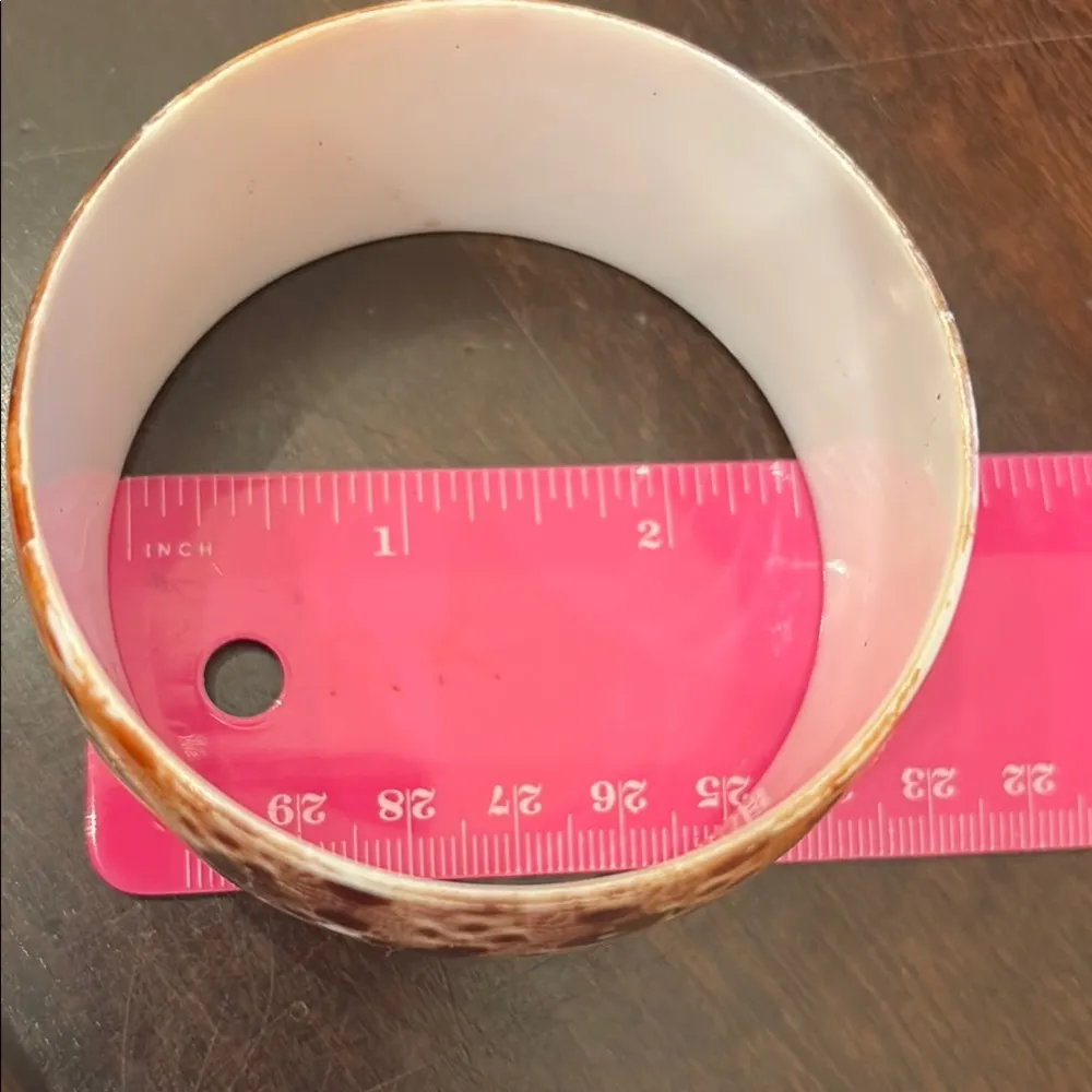 Vintage Brown and Orange Patterned Bangle - Image 6