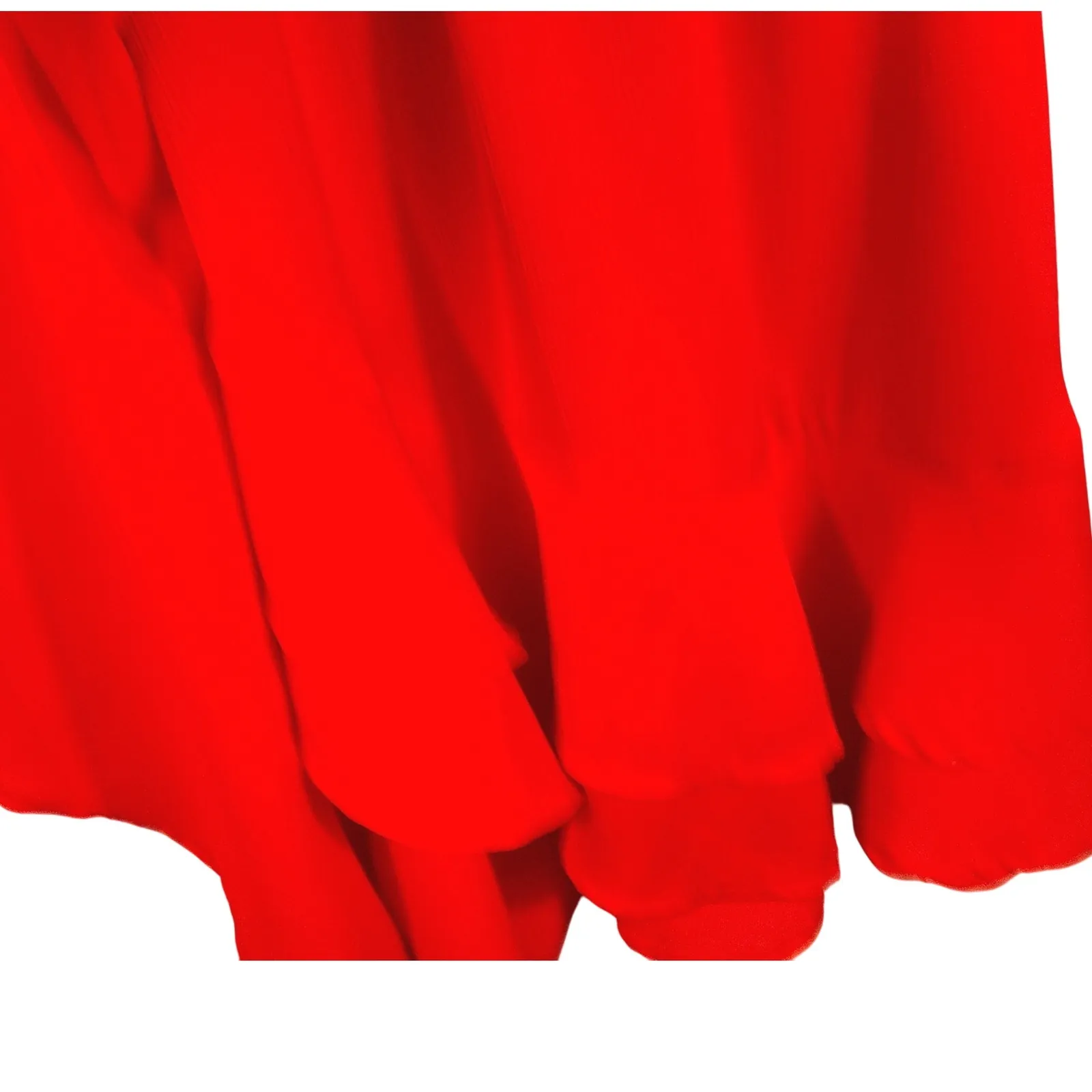 Saints + Secrets Red Flutter Sleeve Wrap Ruffle Hem Tie Belt Dress Size L - Image 6