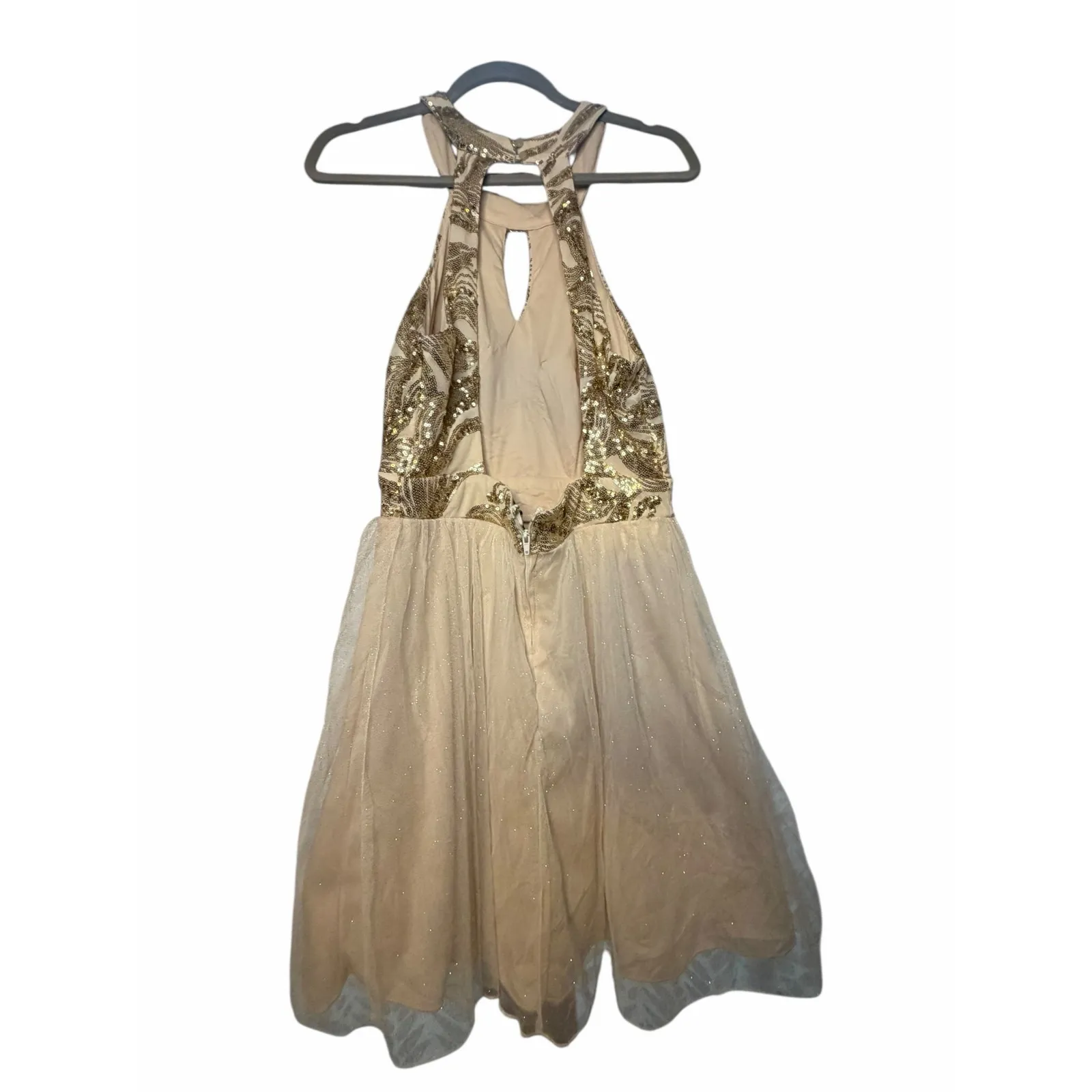 NWT Windsor Gold Sequin Halter Dress - Size 9 - Image 5