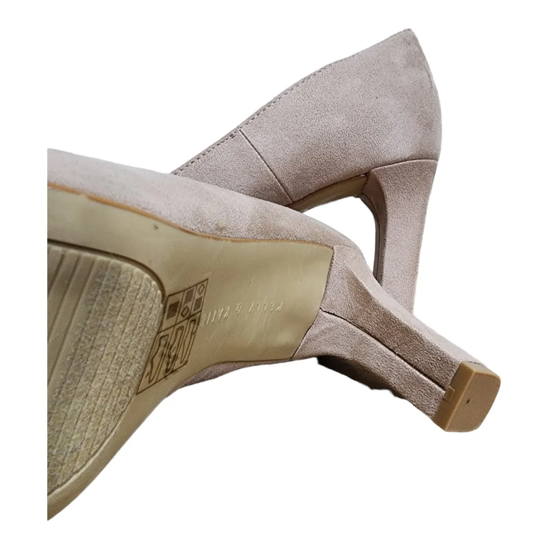 Kelly & Katie Blush Faux Suede Peep Toe Pumps Women’s Size 6 - Image 7