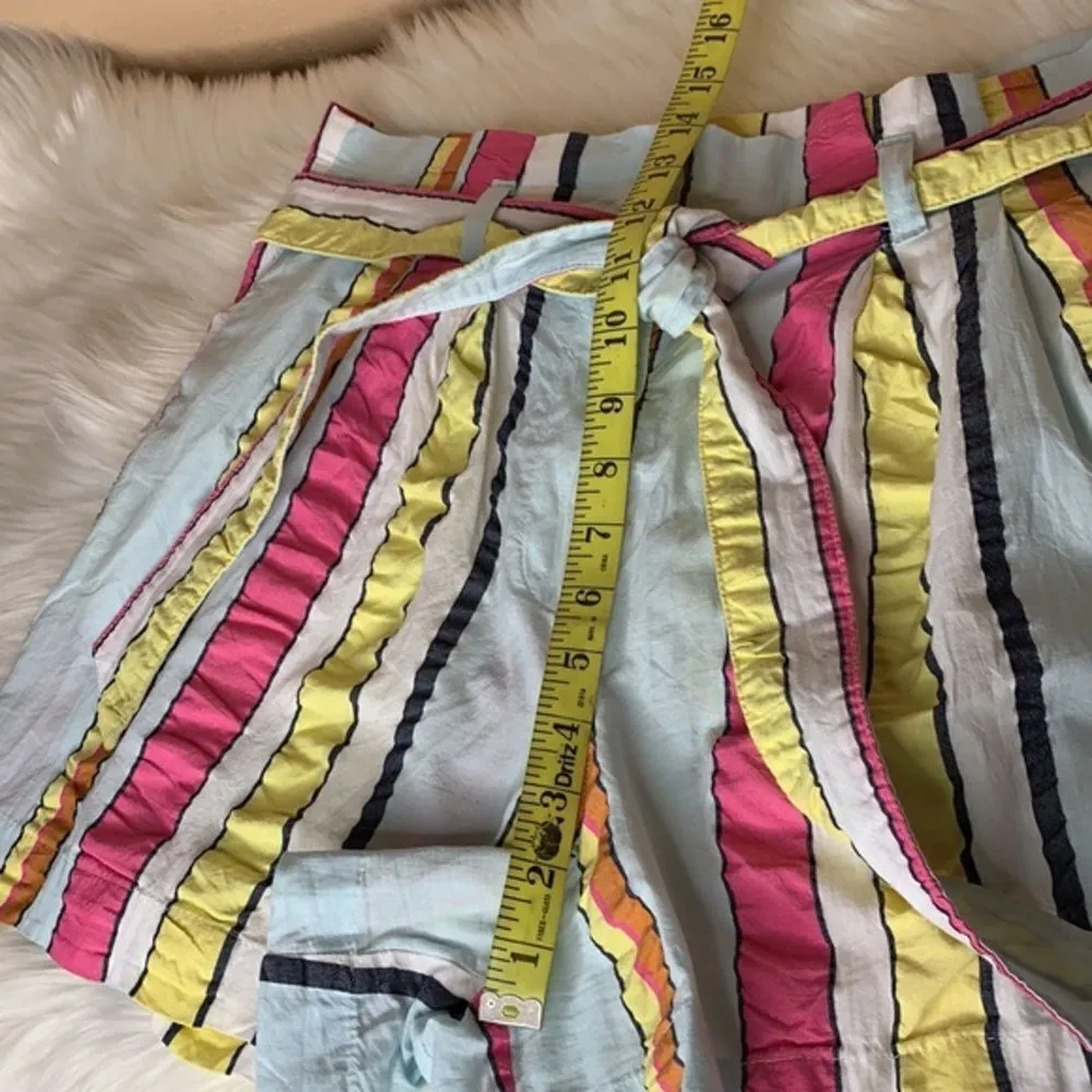 J. Crew Paper Bag Seersucker Stripe Ribbon Shorts Size 10 - Image 10