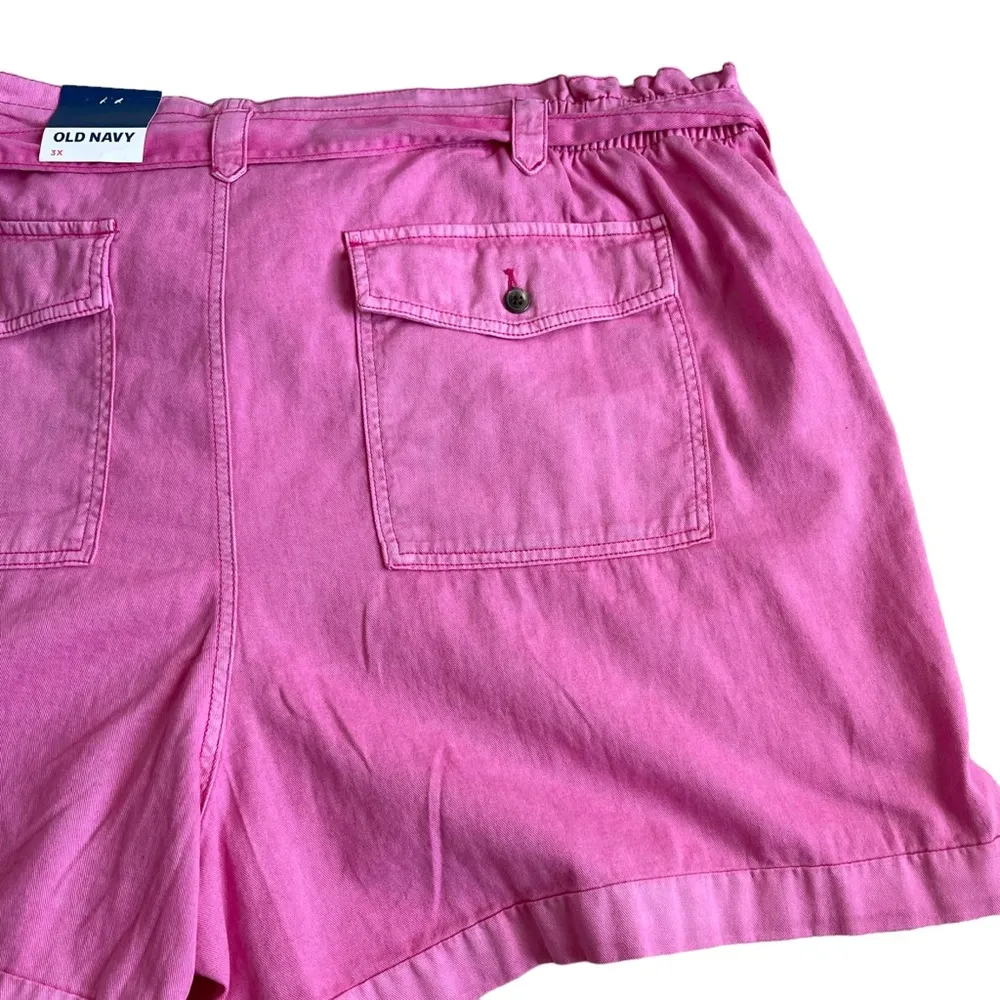 Old Navy Women’s Extra High Waist Tie Front Cargo Shorts Plus Size 3X Workwear - Image 8
