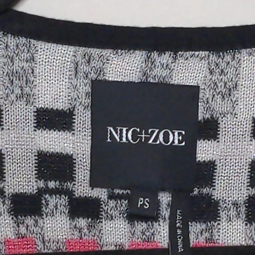 Nic + Zoe Multicolored Geometric Cardigan - Size PS (Petite Small) - Image 4