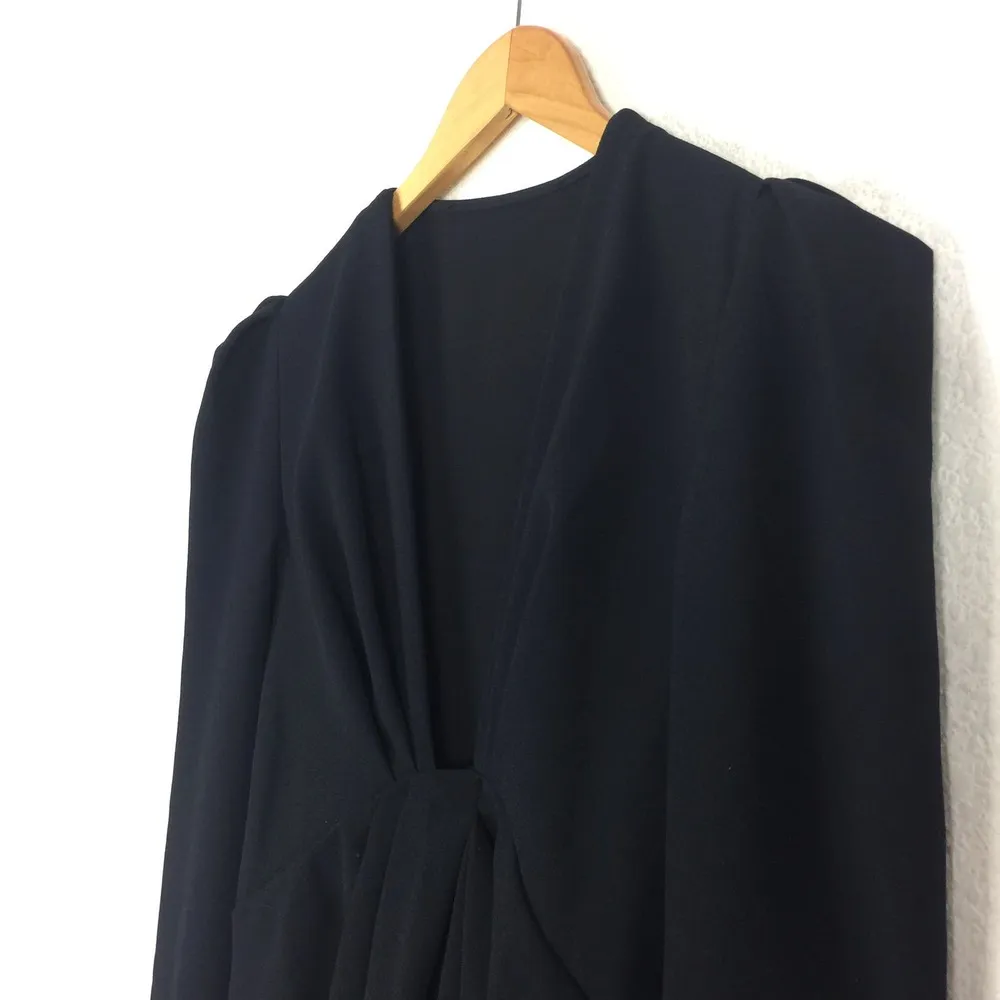 IRO Robiela Black Deep Plunge Puff Sleeve Mini Dress Size Small - Image 6