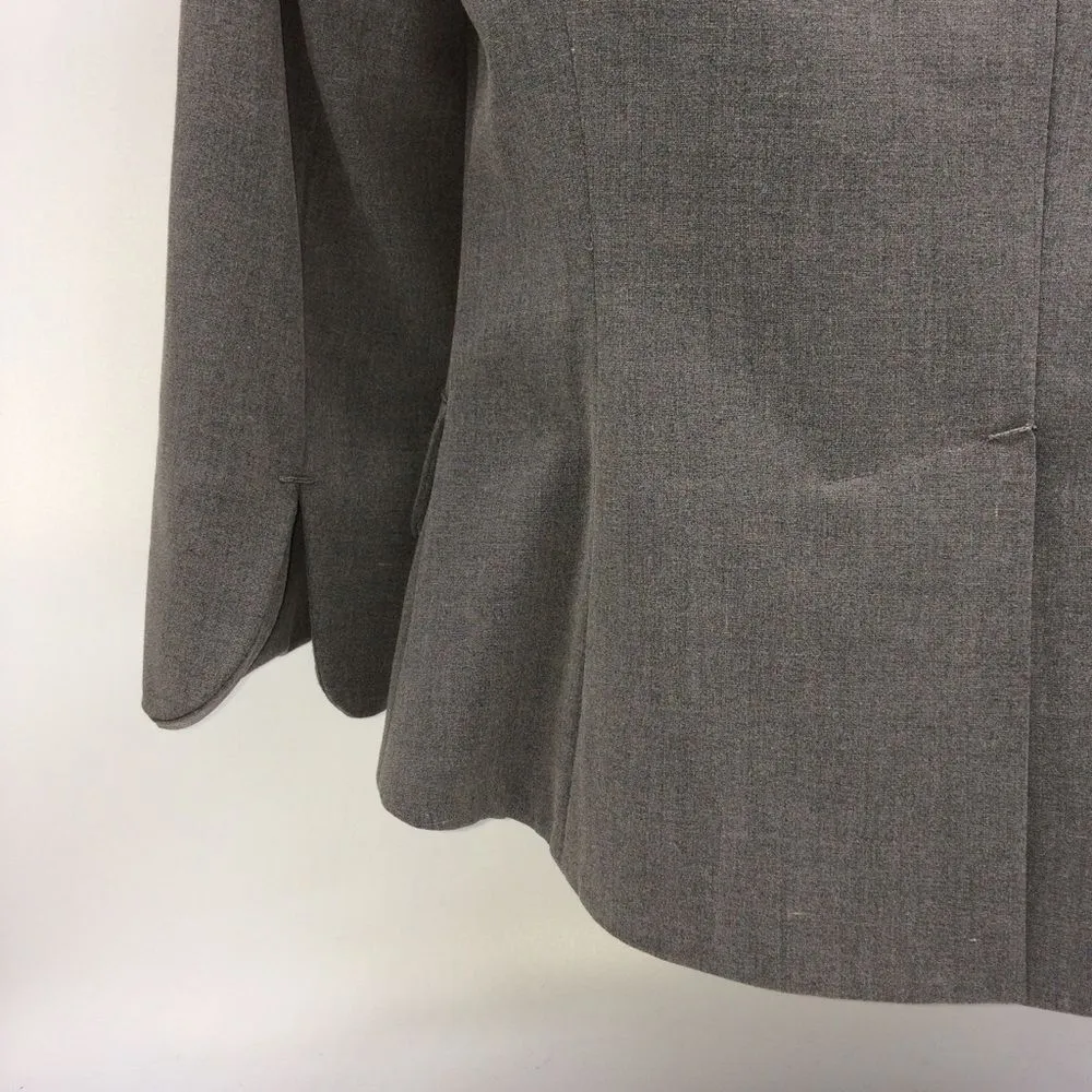 Max Studio Gray 3/4 Sleeve Feminine Blazer w/Flower Detail @Waist Wrap Closure-4 - Image 9