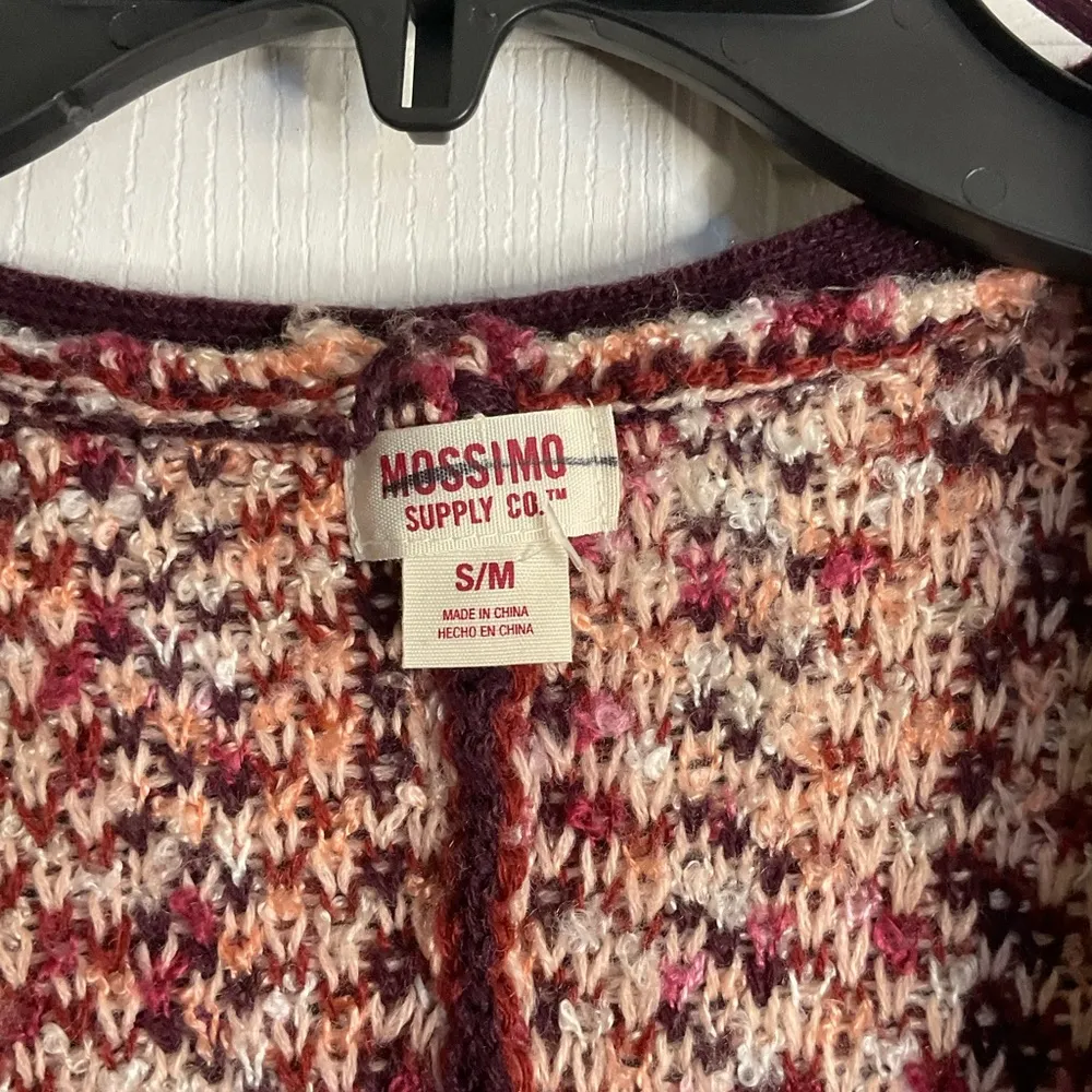 Mossimo Women’s Aztec Knit Oversized Open Front Cardigan Red Size M - Image 4