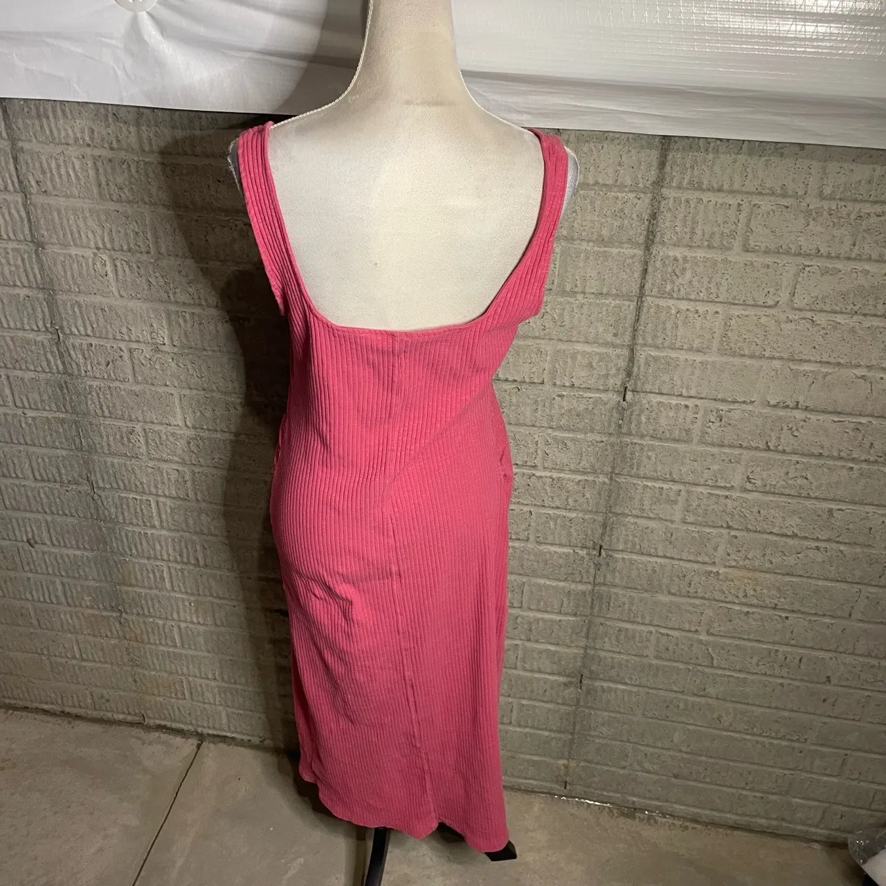 Old Navy Maternity Pink‎ Ribbed Sleeveless Square Neck Maxi Dress Size Large - Image 4