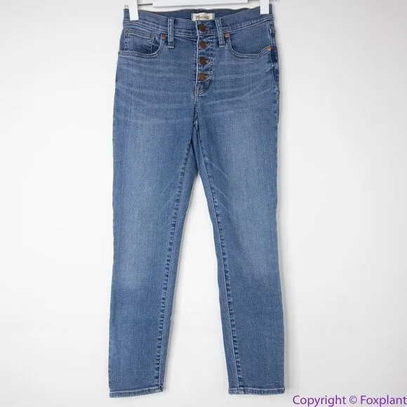 Madewell‎ Mid Rise Skinny Crop Jeans in dewey wash, size 25, AJ173 - Image 2