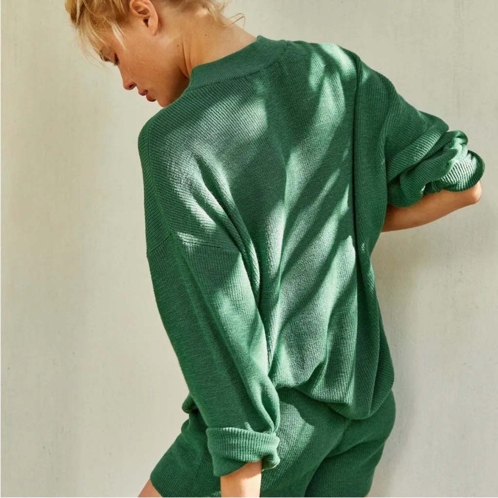 Free People Beach Malibu Knit Set Emerald Green - Image 3