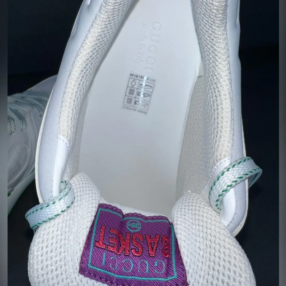 GUCCI Basket Low Top GG Demetra Vegan Leather Basketball Sneakers EU 39.5 - Image 9