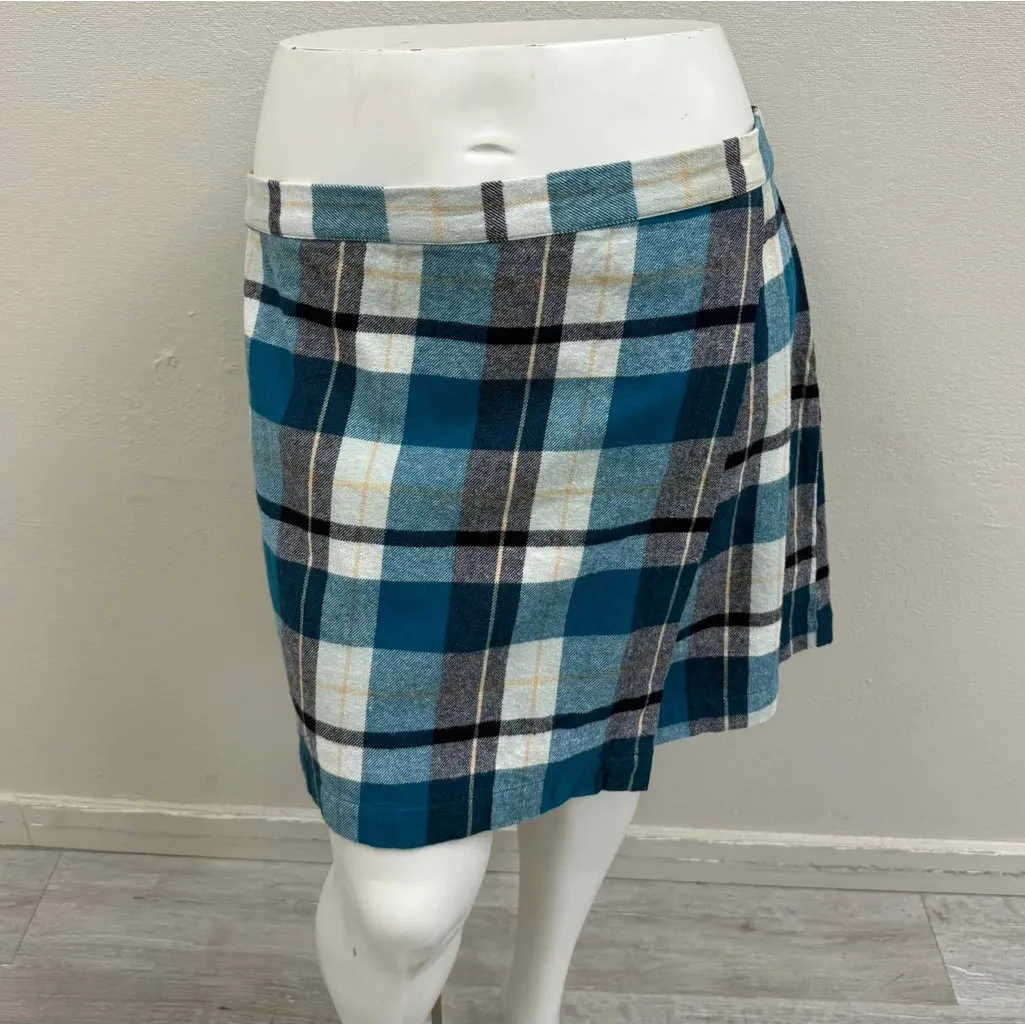 True Craft Blue Plaid Faux Wrap Mini Skirt - New - Size 18 - Image 3