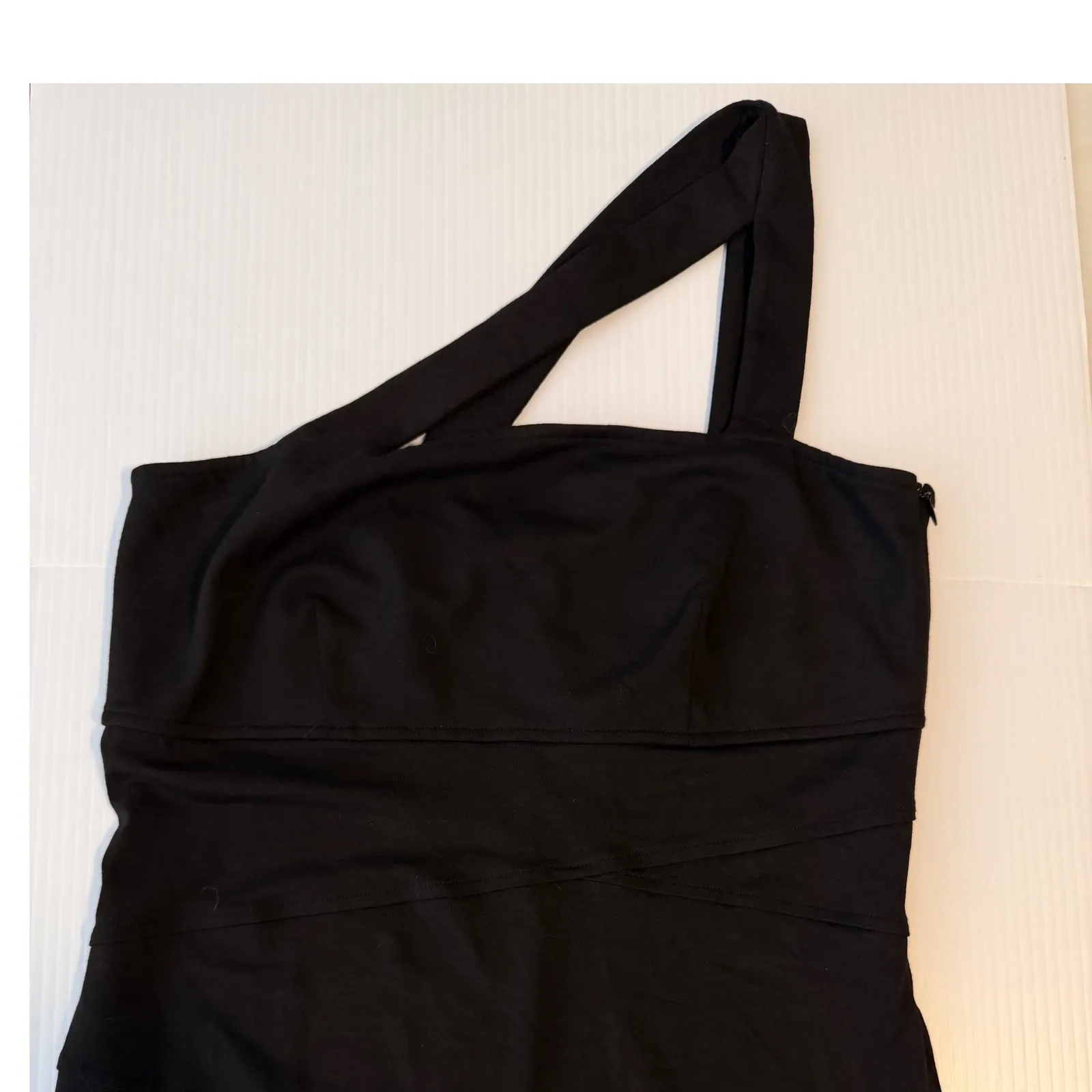 Torn by Ronny Kobo Black Asymmetrical One Shoulder Sheath Dress Size M Party Size M - Image 2