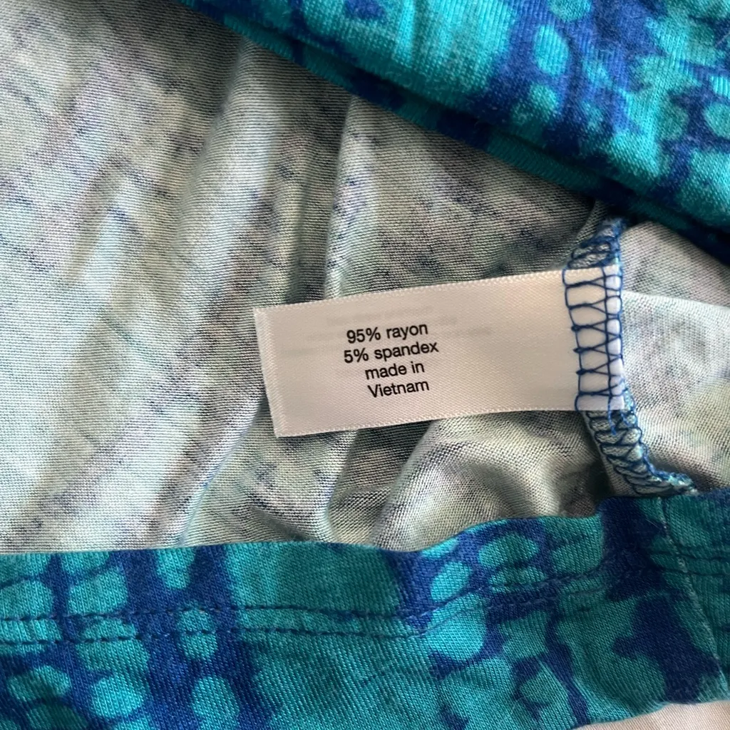 Lane Bryant Teal Aqua Tie-Dye V-Neck Empire Waist Tunic Top Women’s 22/24 Blouse - Image 10