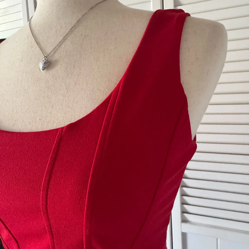 Attriance Deep Red Corset Cropped Top - Image 4