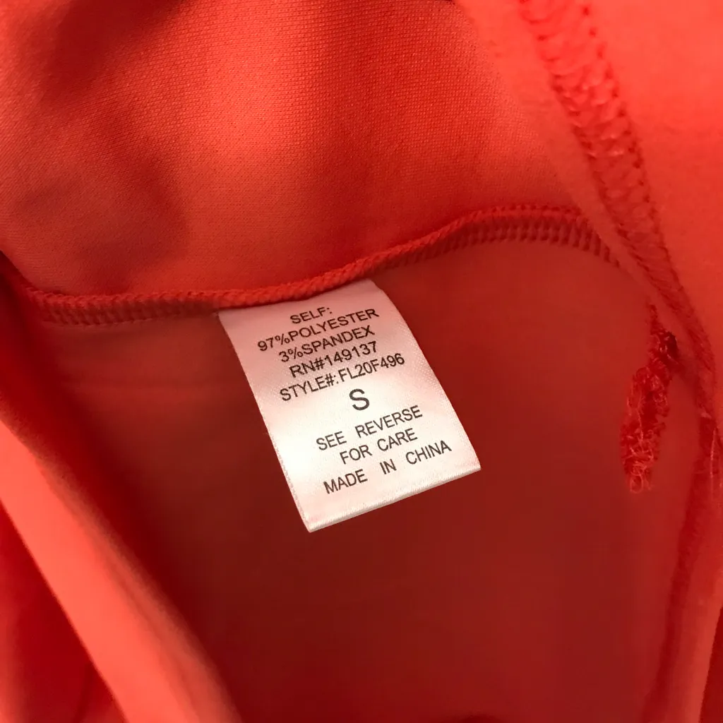 Orange Cape Sleeve Polyester Spandex Small Dress - Image 4