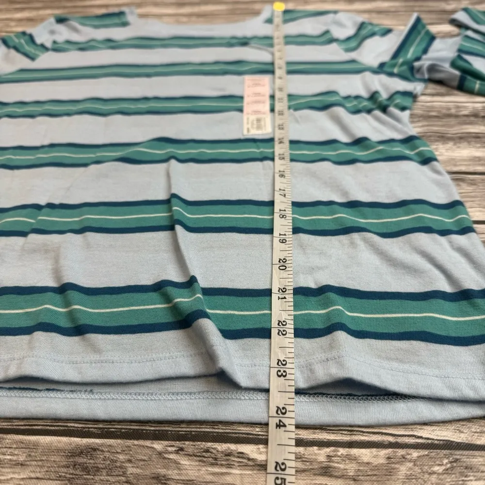 SO Womens Striped Long Sleeve T Tee Shirt XL Extra Large Blue Teal White NWT NEW - Image 11
