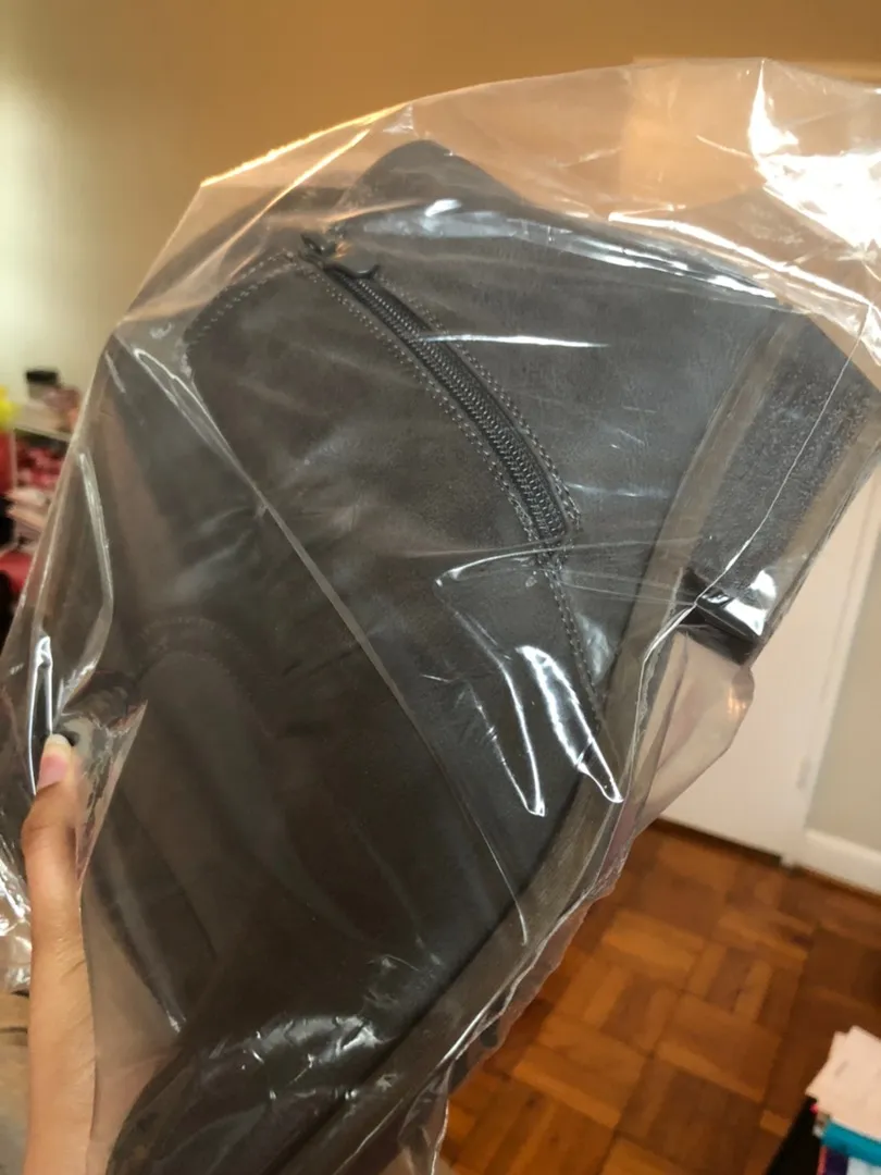 Vegan Leather Booties Brown Size 9 - Image 7