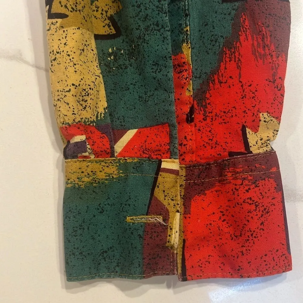 Wrangler Vintage Aztec Tribal Button Down Cowgirl Shirt S - Image 12