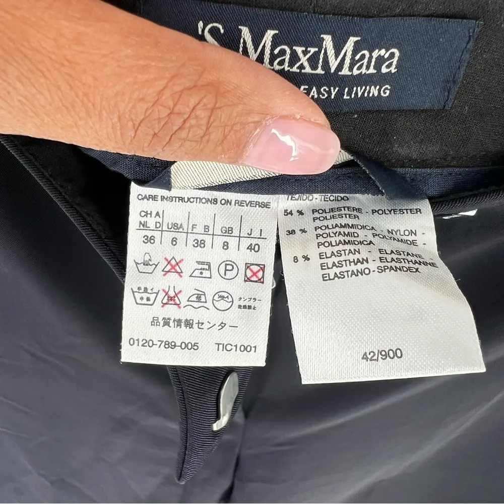 S MaxMara Navy‎ Lycra Sensations Slim Boot Cut Trousers - Image 7