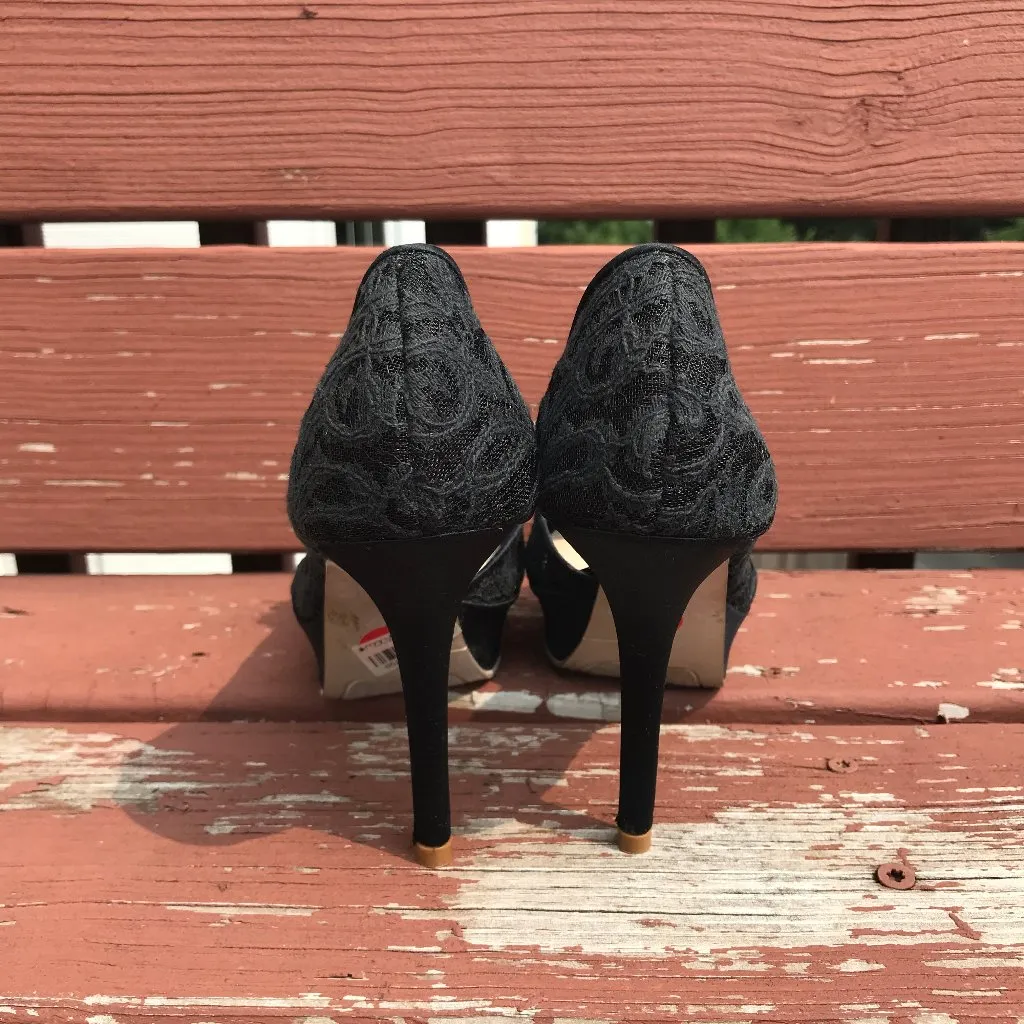 Gothic Lolita Victorian Lace & Rhinestones Stiletto Shoes US 6 - Image 7