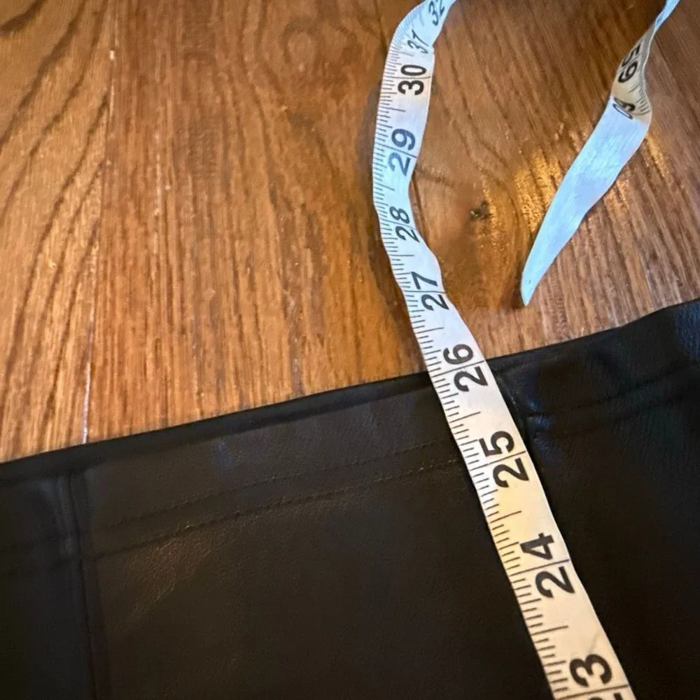 7 For All Mankind black faux leather wide leg crop pants - Image 6