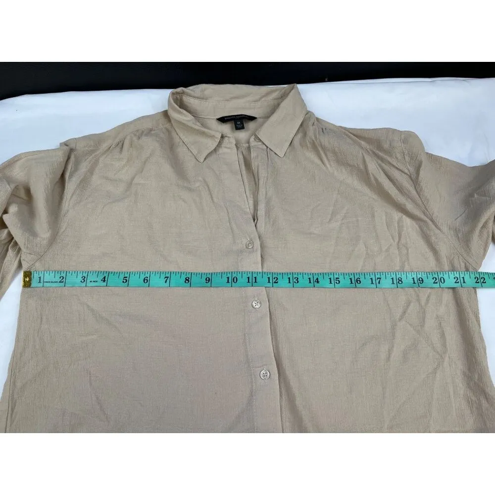 Banana Republic Women's Tan Oversized Shirt/Button Up SzM SKU 4193 - Image 8