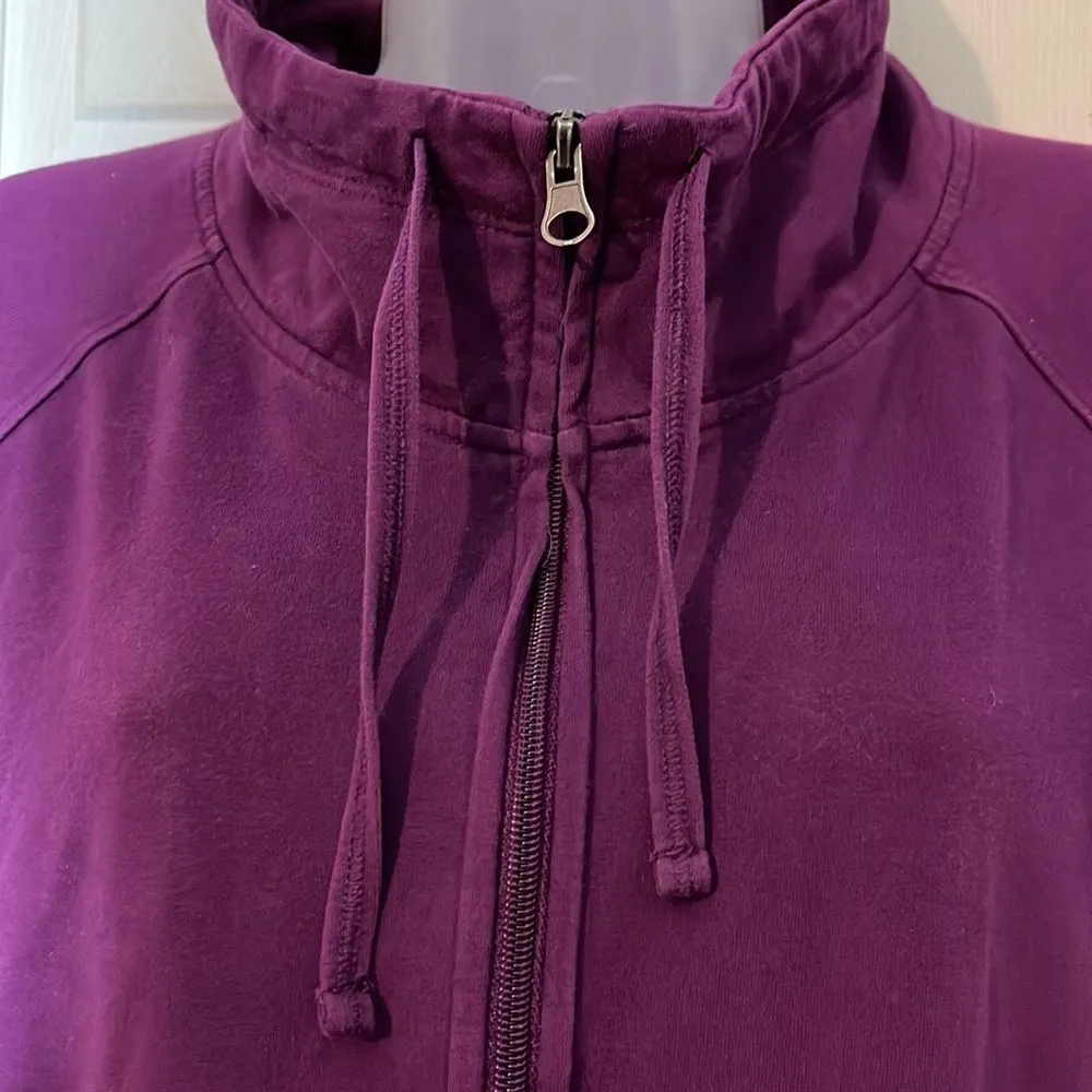 Columbia Womens' Burgundy Zip Front Sweatshirt Jacket Stand Up Collar XXL - Image 9