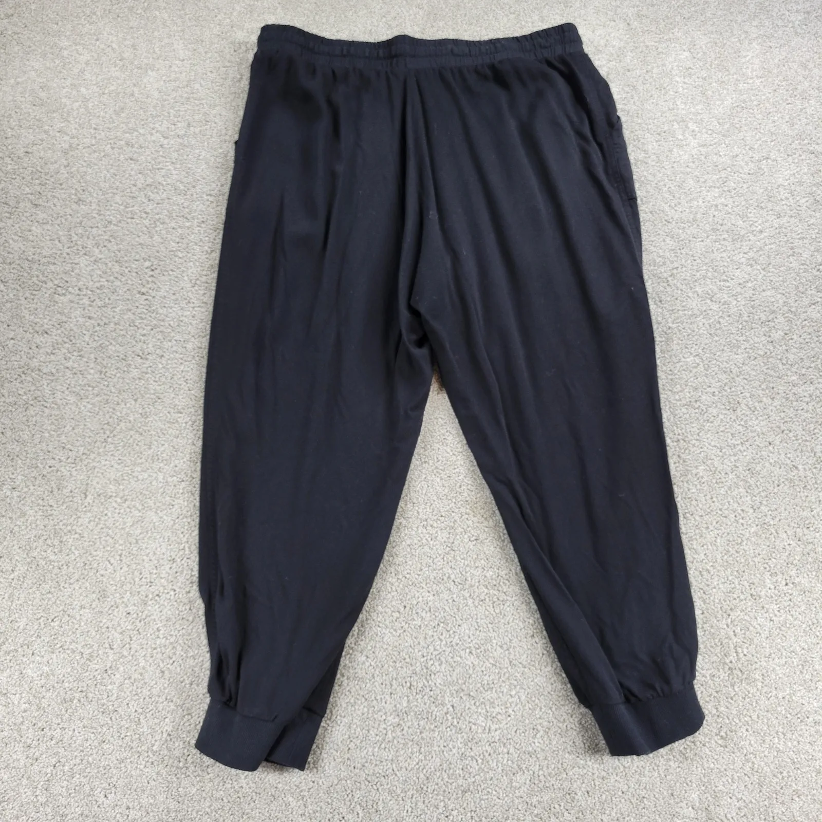Splendid Sweatpants 2XL Black Hi Rise Drawstring‎ Tapered Leg Jogger Activewear - Image 3
