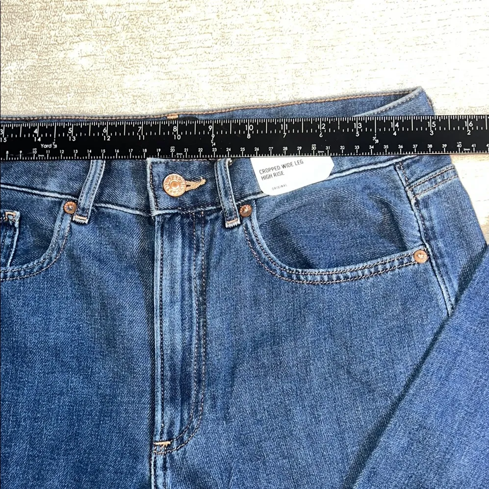 Express Blue cropped wide leg high rise size6.                          order151 - Image 8