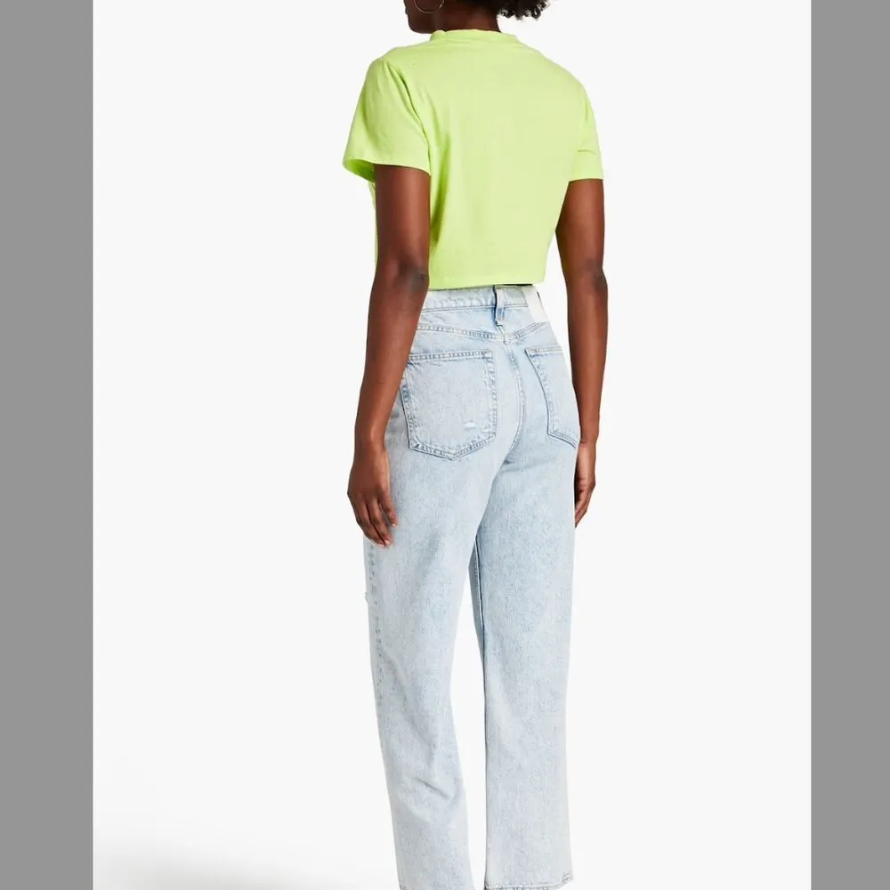 Preston Cropped Tee in Neon Yellow size Small (S) - Image 5
