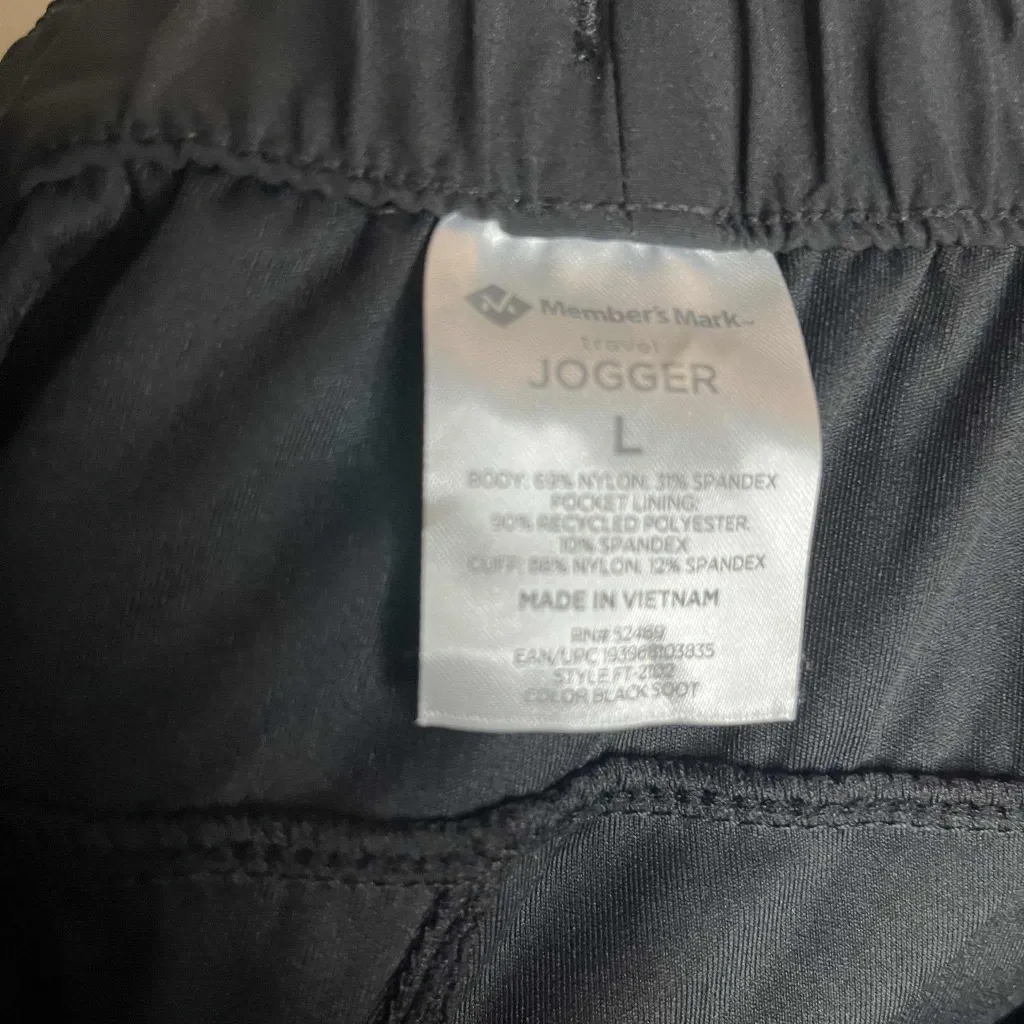 Member's Mark Large Black Pocketed Drawstring Joggers - Image 5