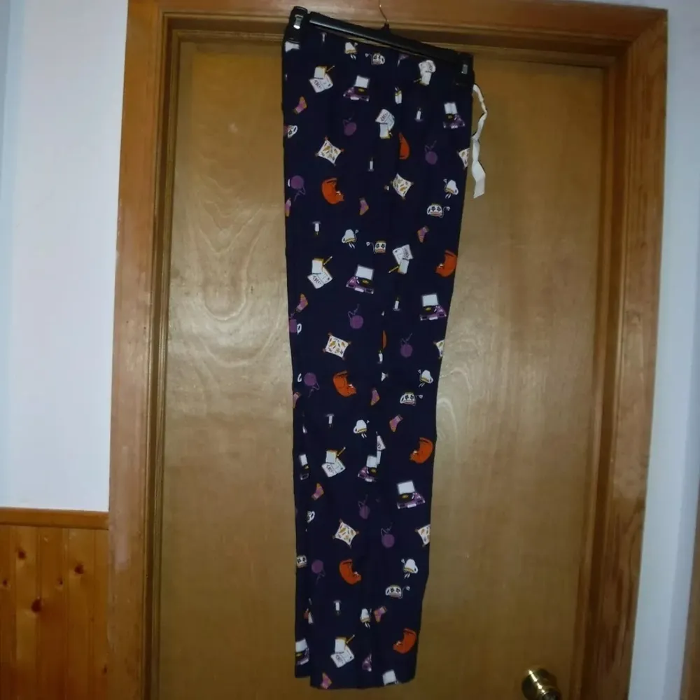 NWT Old Navy Flannel Sleep Lounge 100% Cotton Pants Navy Blue Tea Cat Size 3X - Image 3